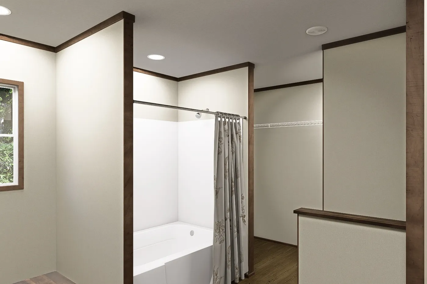 The SNOWCAP Primary Bathroom. This Manufactured Mobile Home features 4 bedrooms and 3 baths.