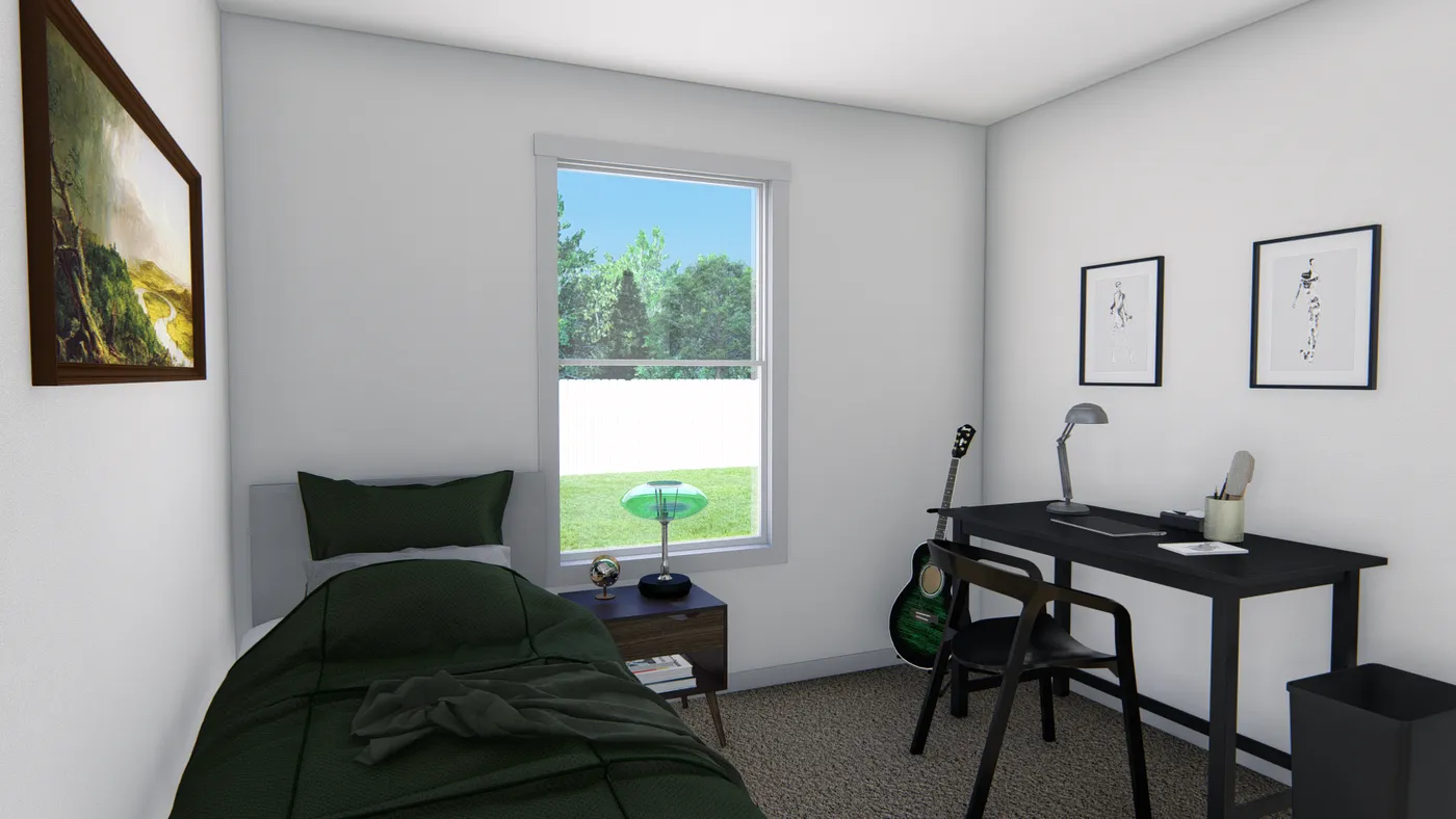 The TEM2452-3A AFRICA Guest Bedroom. This Manufactured Mobile Home features 3 bedrooms and 2 baths.