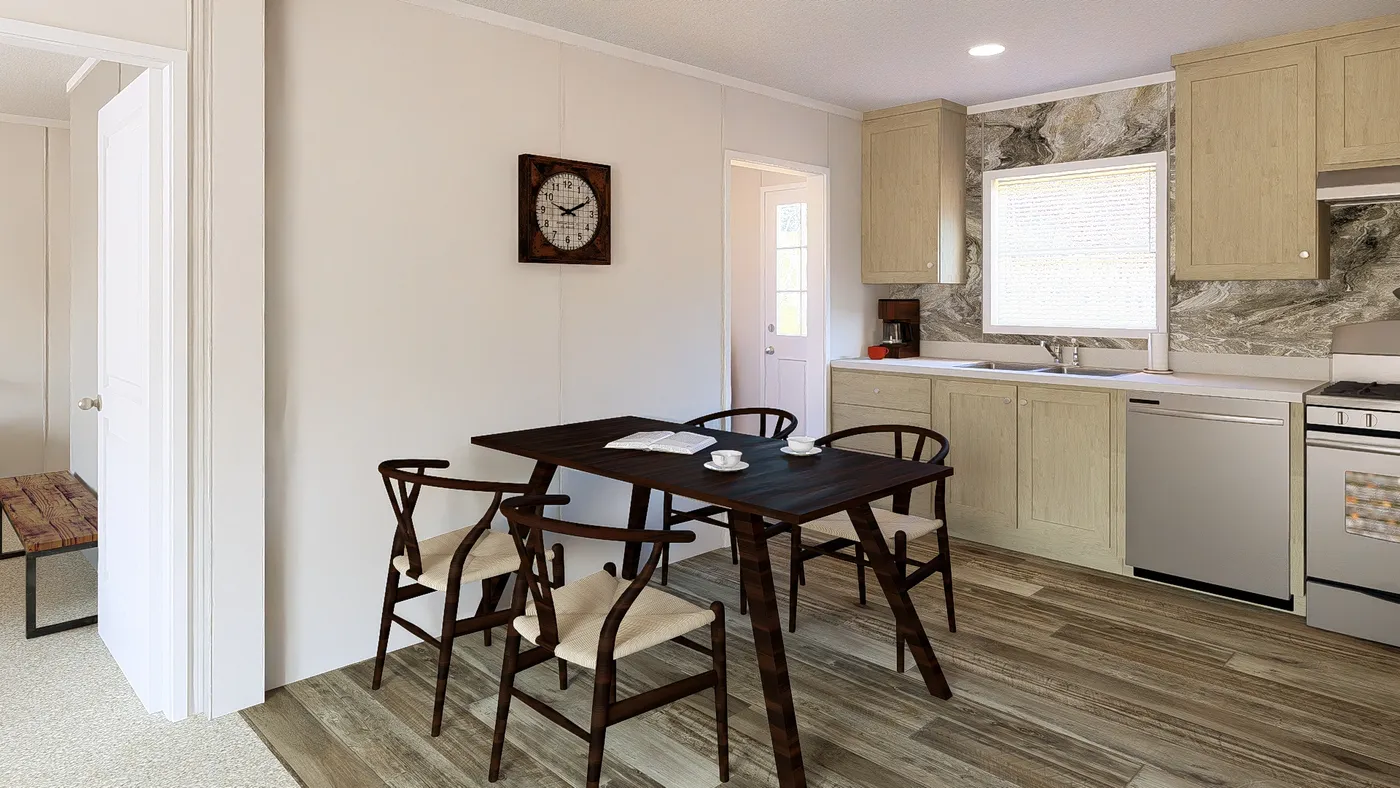 The ZIRCON Dining Room. This Manufactured Mobile Home features 3 bedrooms and 2 baths.