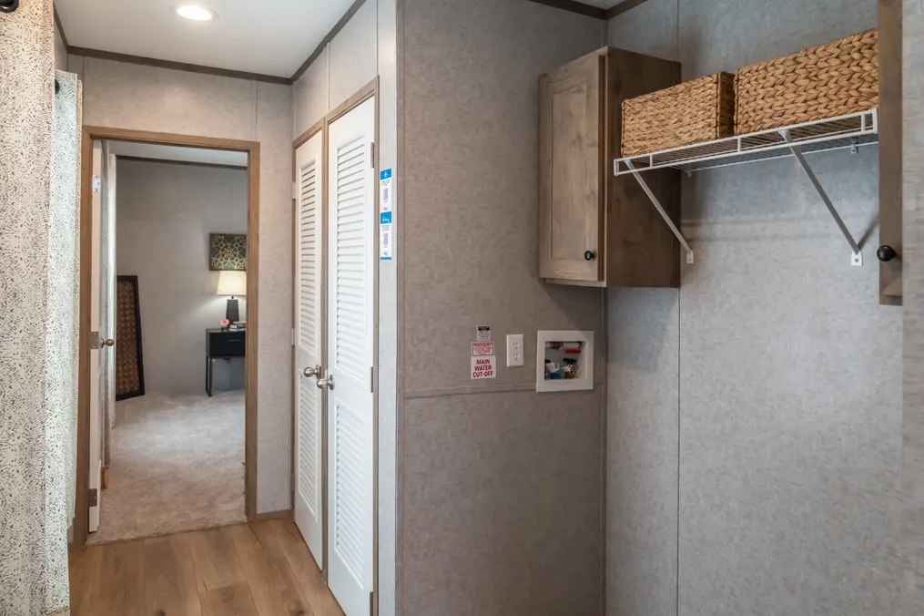 The WARRIOR Utility Room. This Home features 2 bedrooms and 2 baths.