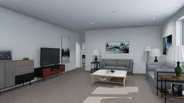 The BRYCE Living Room. This Manufactured Mobile Home features 3 bedrooms and 2 baths.