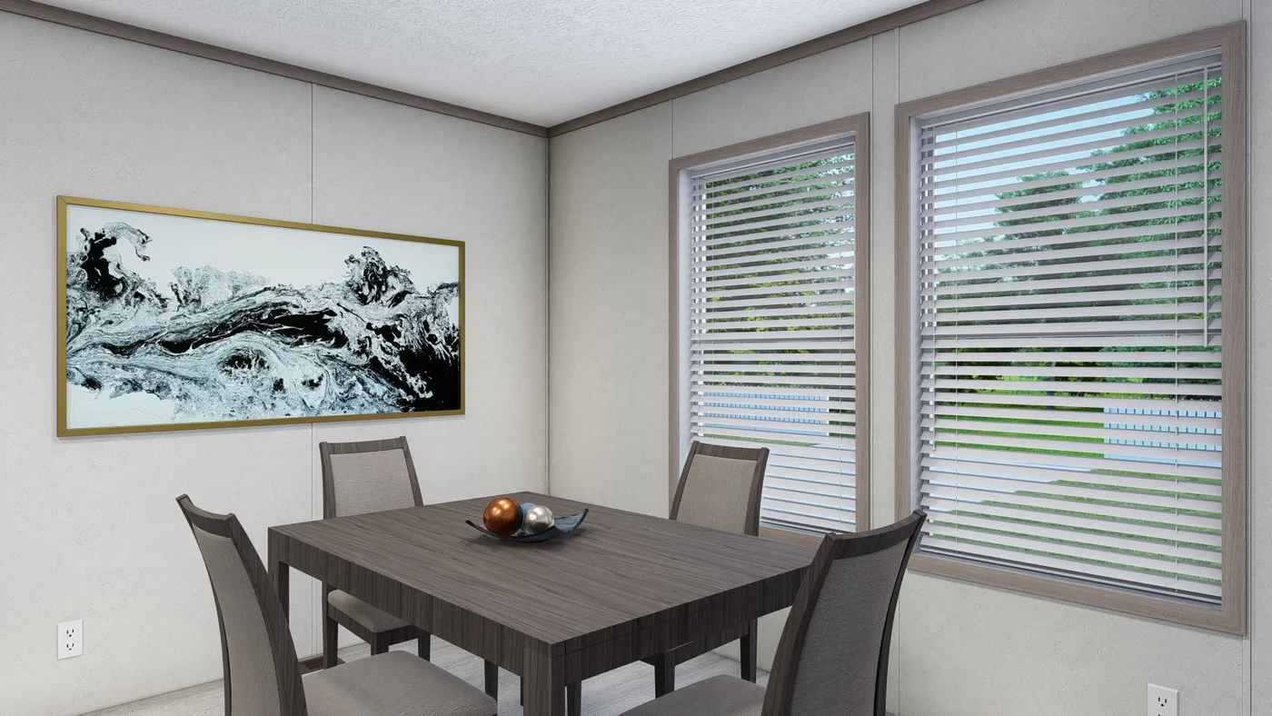 The 5228-E774P THE PULSE Dining Room. This Manufactured Mobile Home features 3 bedrooms and 2 baths.