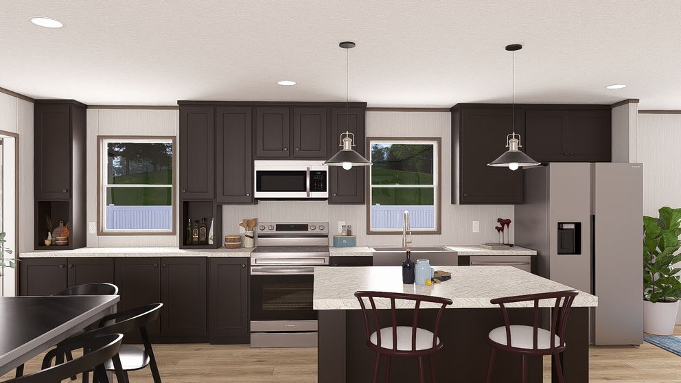 The ULTRA PRO 3 BR 28X56 Kitchen. This Manufactured Mobile Home features 3 bedrooms and 2 baths.