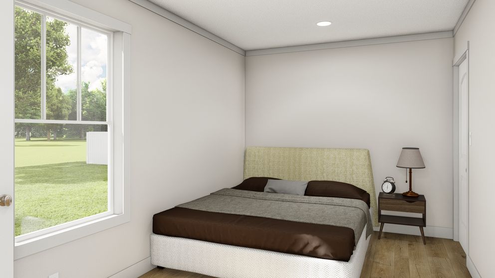 The LAYLA Bedroom. This Manufactured Mobile Home features 2 bedrooms and 1 bath.