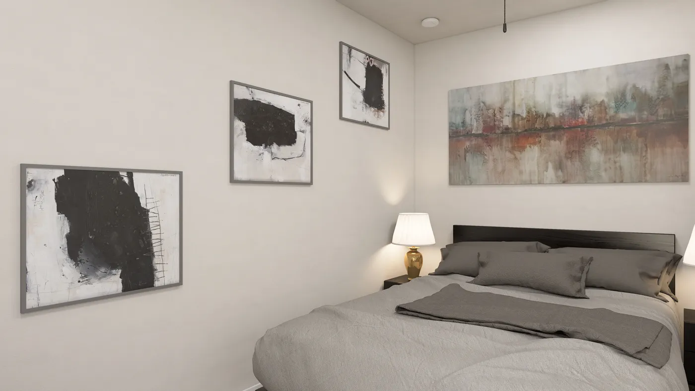 The DRM521M 52' DREAM Primary Bedroom. This Manufactured Mobile Home features 2 bedrooms and 1 bath.