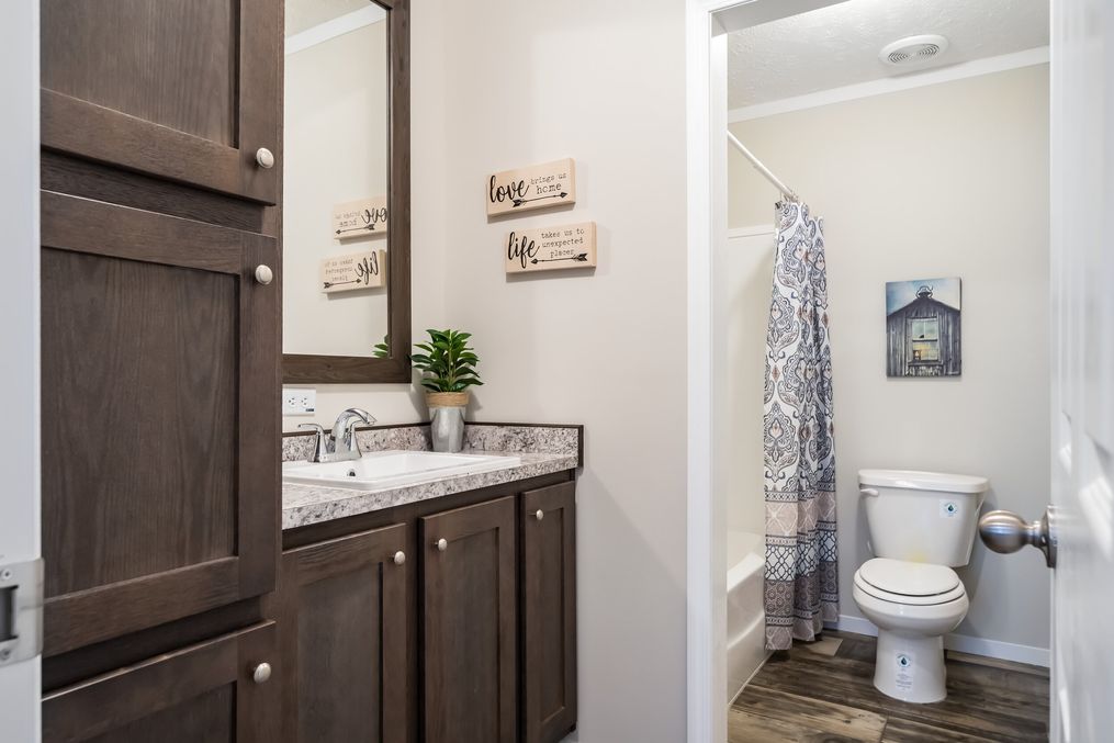 The TAHOE 3272A Guest Bathroom. This Manufactured Mobile Home features 3 bedrooms and 2 baths.