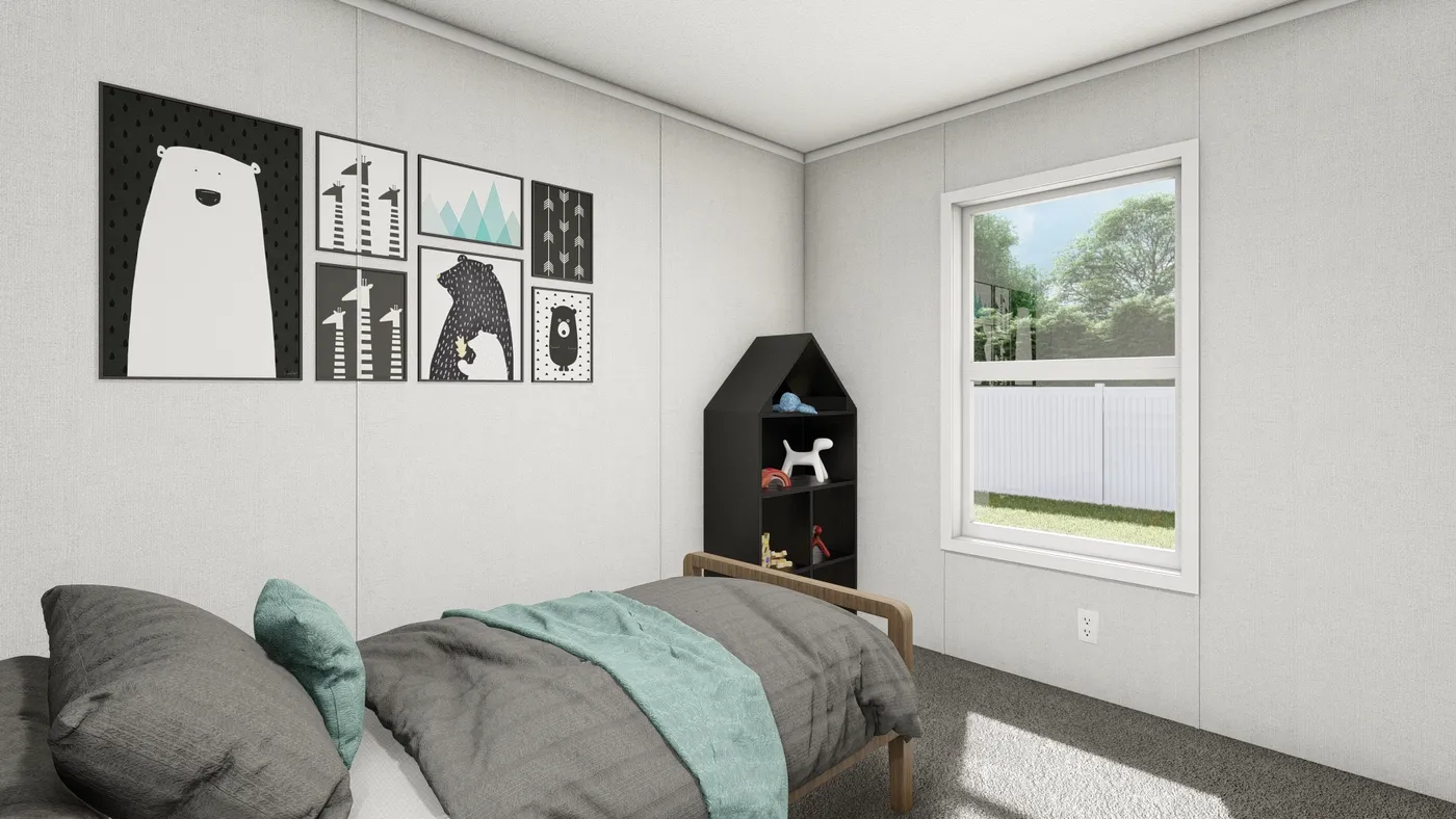 The SAPPHIRE Bedroom. This Manufactured Mobile Home features 3 bedrooms and 2 baths.