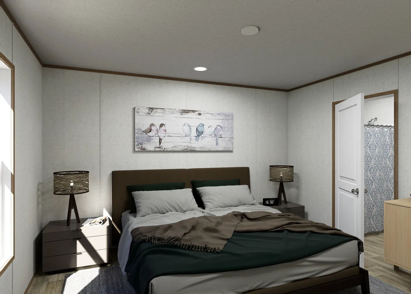 The VISTA Primary Bedroom. This Manufactured Mobile Home features 3 bedrooms and 2 baths.