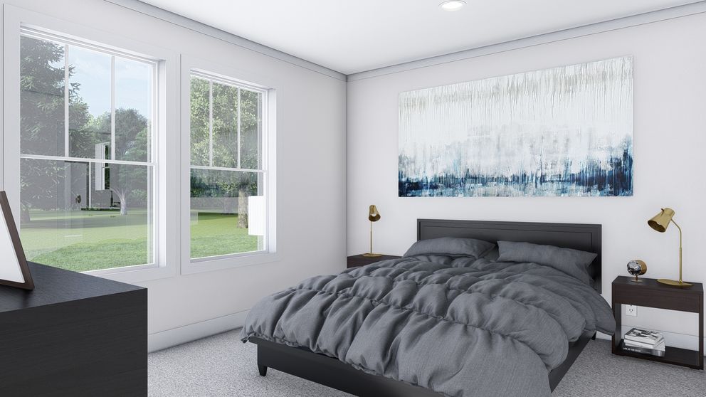The MY GIRL Primary Bedroom. This Manufactured Mobile Home features 3 bedrooms and 2 baths.