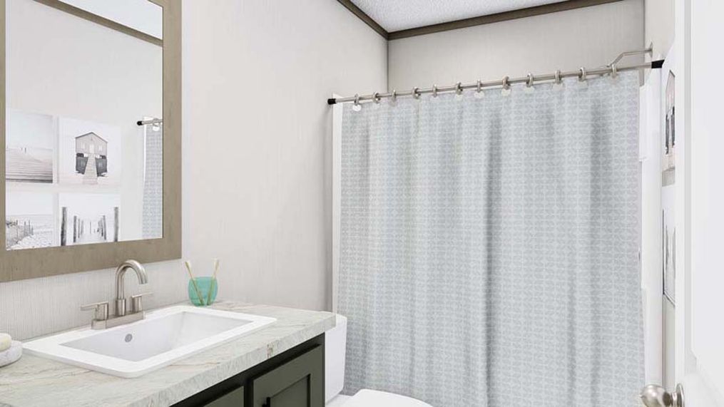 The BOONE   28X56 Guest Bathroom. This Manufactured Mobile Home features 4 bedrooms and 2 baths.