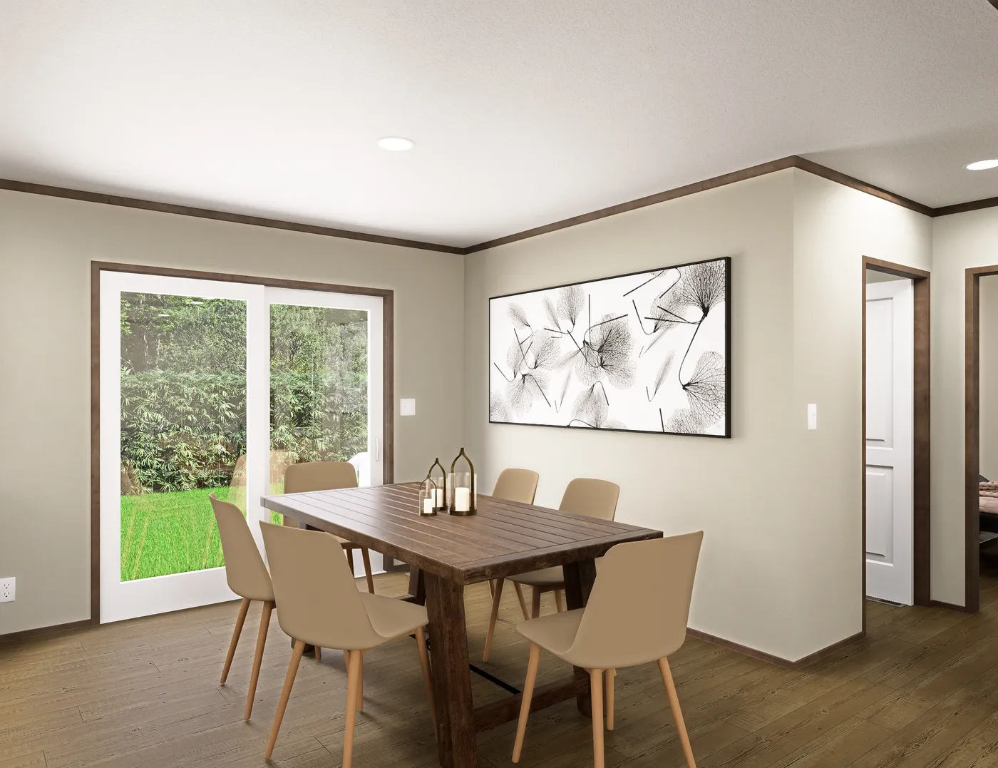 The RIO Dining Room. This Manufactured Mobile Home features 3 bedrooms and 2 baths.