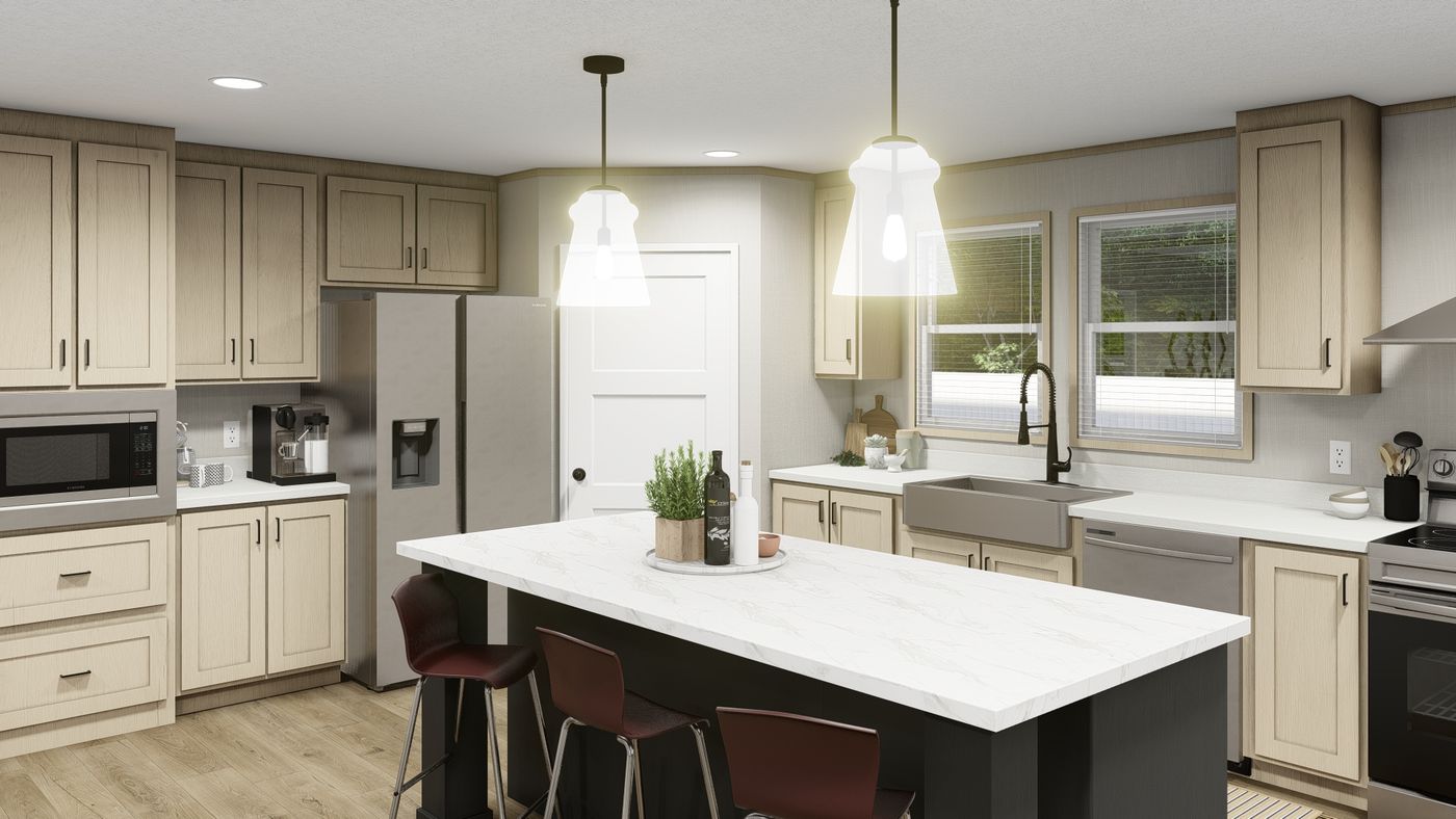 The KING AIR Kitchen. This Manufactured Mobile Home features 4 bedrooms and 2 baths.