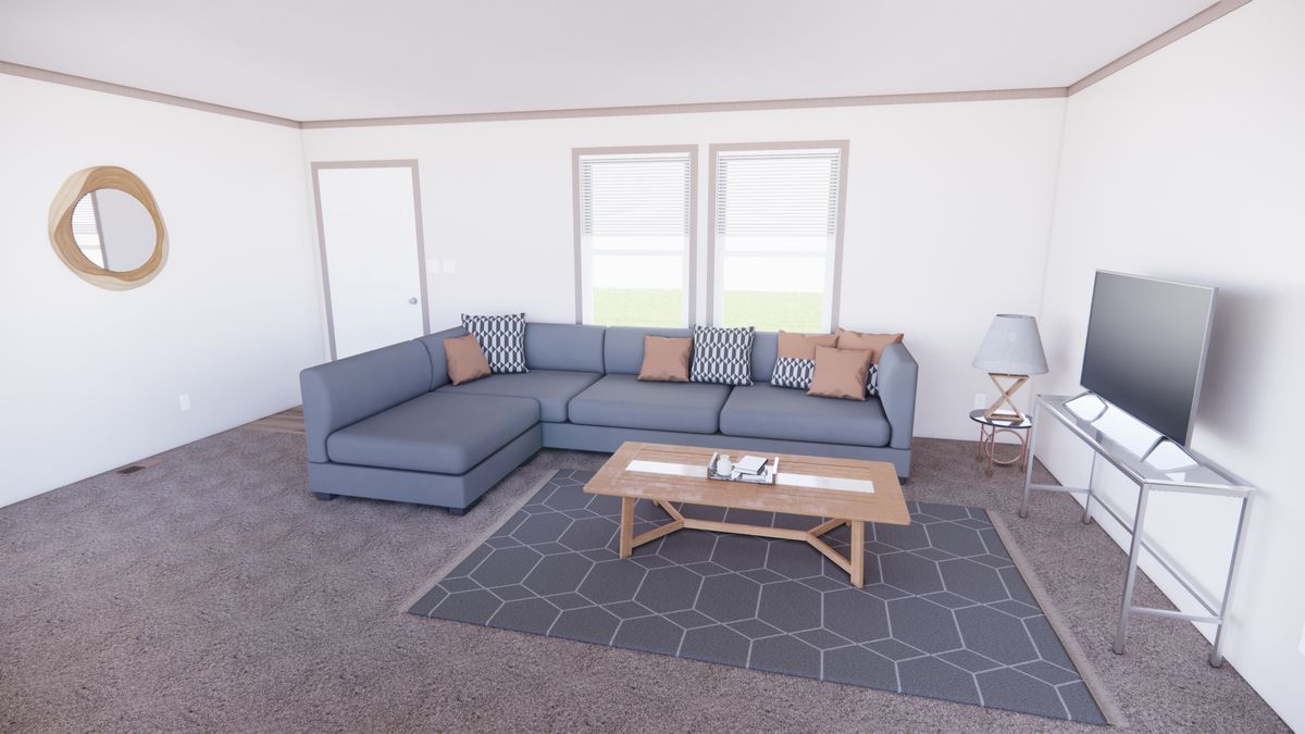 The 4828-E201 ADRENALINE Living Room. This Manufactured Mobile Home features 3 bedrooms and 2 baths.