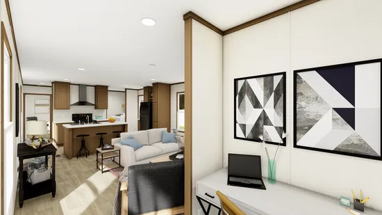 The DYNAMIC Family Room. This Manufactured Mobile Home features 3 bedrooms and 2 baths.