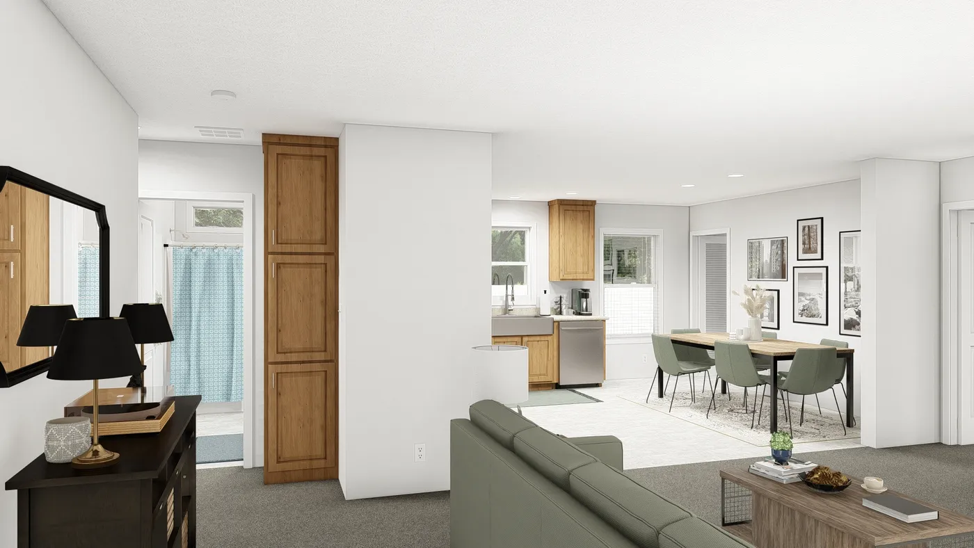The DRM443F 44'              DREAM Foyer. This Manufactured Mobile Home features 3 bedrooms and 2 baths.