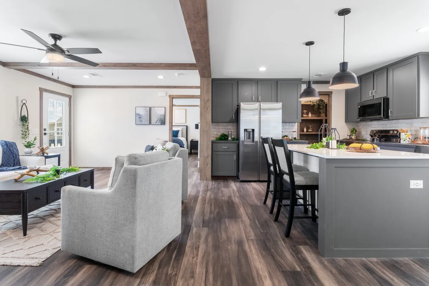 The FARM 4 FLEX Kitchen. This Manufactured Mobile Home features 4 bedrooms and 3 baths.