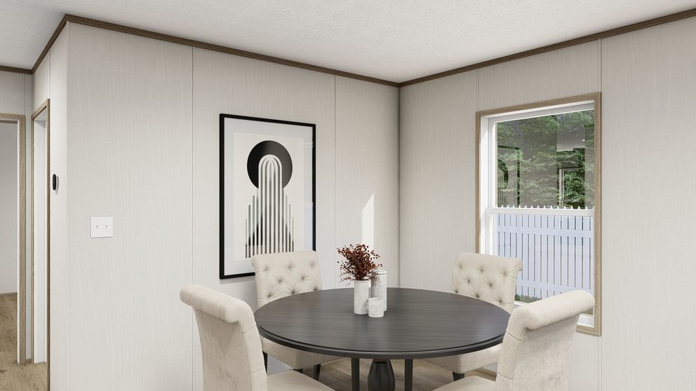The HAVEN Dining Area. This Manufactured Mobile Home features 3 bedrooms and 2 baths.
