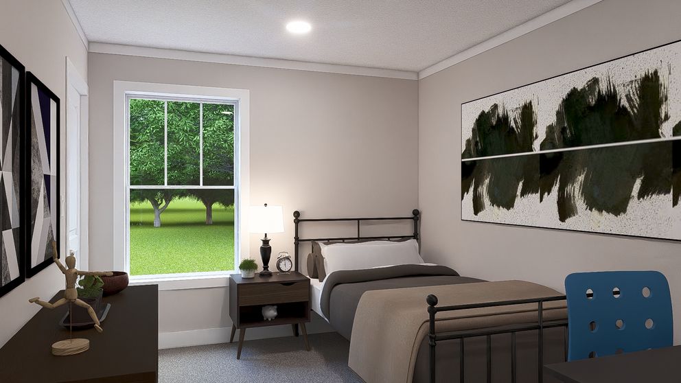 The LET IT BE Guest Bedroom. This Manufactured Mobile Home features 3 bedrooms and 2 baths.