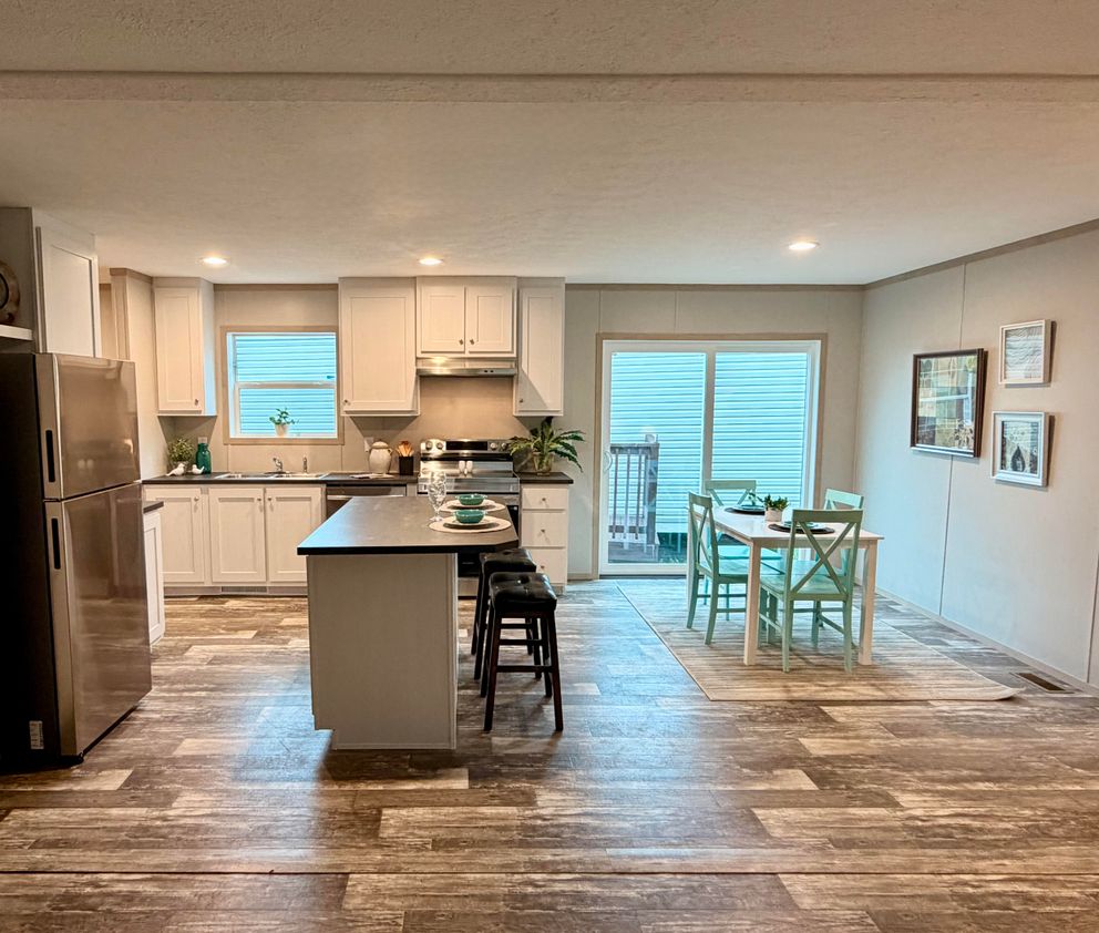 The FRANKLIN Kitchen. This Manufactured Mobile Home features 3 bedrooms and 2 baths.