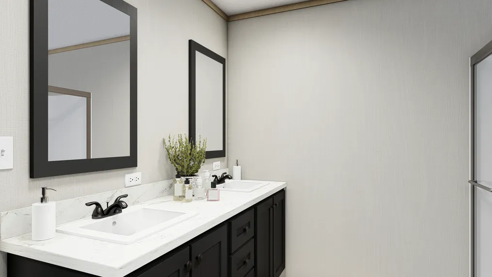 The RICHMOND Primary Bathroom. This Manufactured Mobile Home features 3 bedrooms and 2 baths.