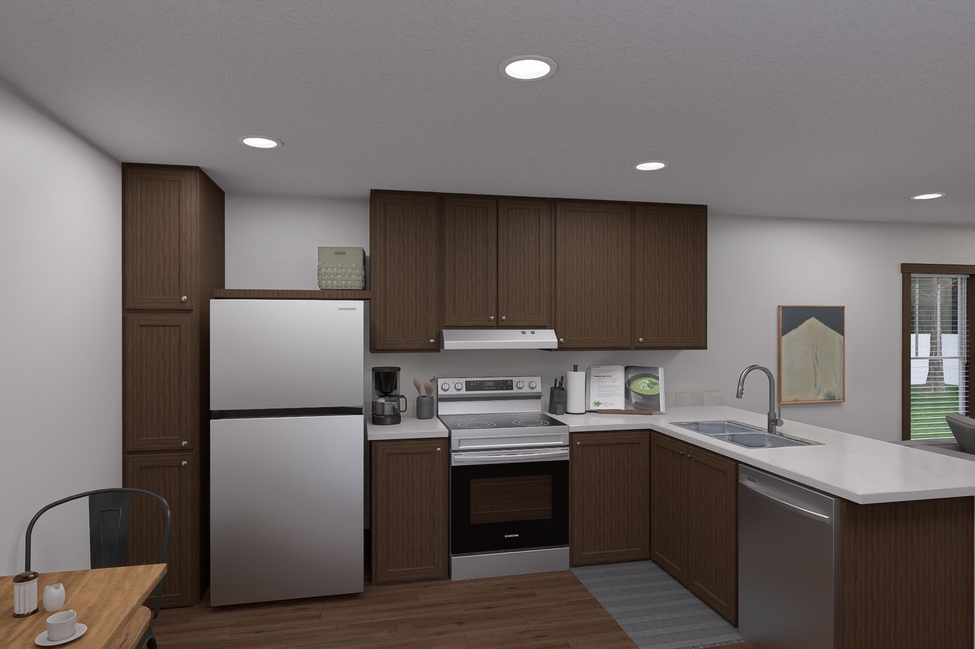 The RIGHT CHOICE 107 Kitchen. This Manufactured Mobile Home features 3 bedrooms and 2 baths.