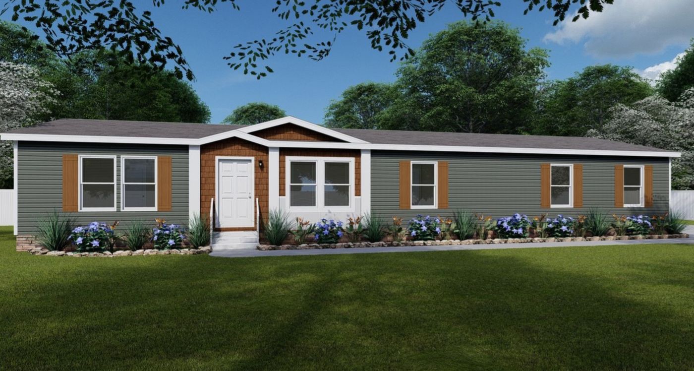 The THE LYON Exterior. This Manufactured Mobile Home features 4 bedrooms and 2 baths.