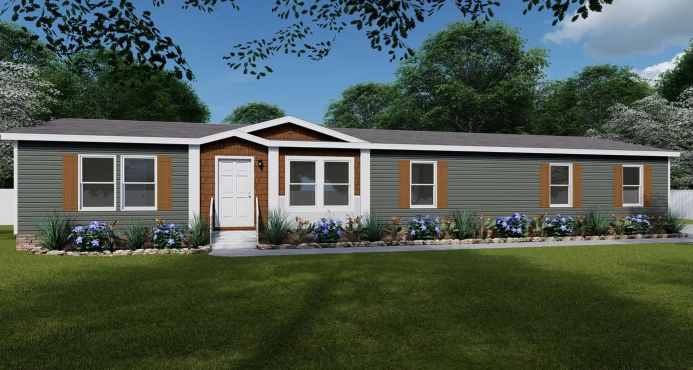 The THE LYON Exterior. This Manufactured Mobile Home features 4 bedrooms and 2 baths.
