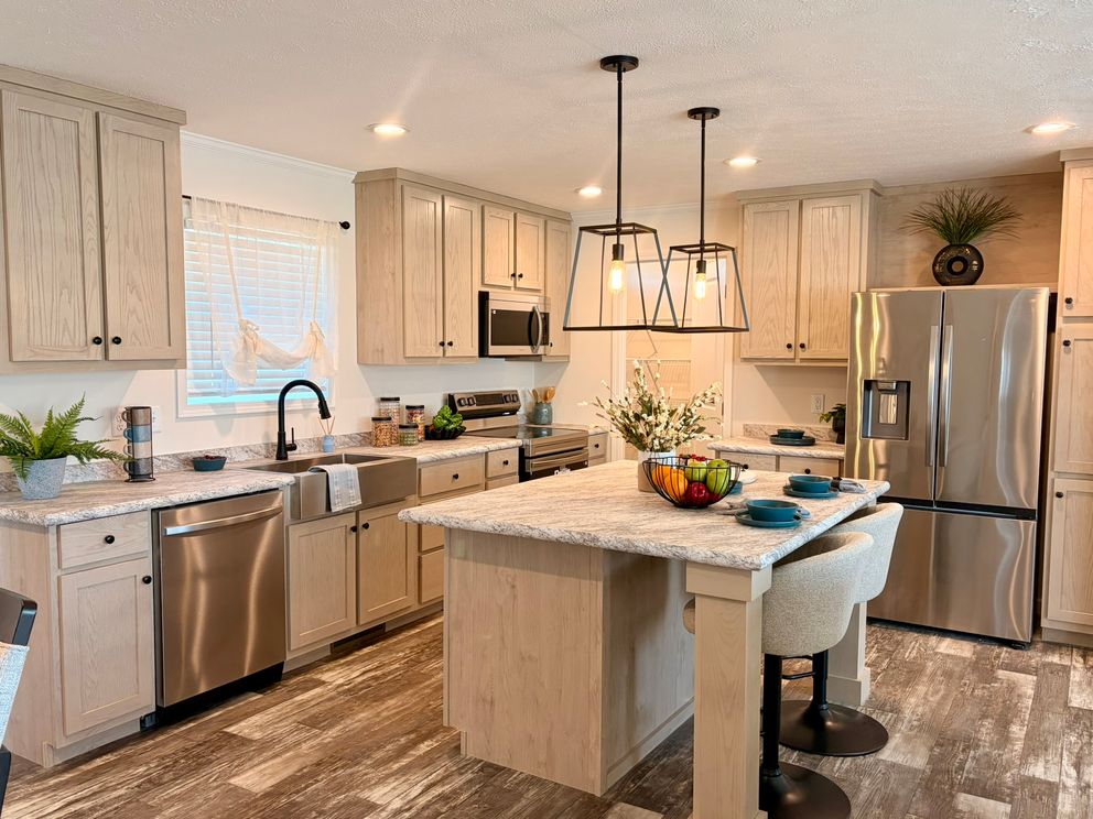 The TOURMALINE 7628-649 Kitchen. This Manufactured Mobile Home features 4 bedrooms and 2 baths.