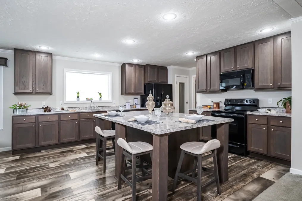 The TAHOE 3272A Kitchen. This Manufactured Mobile Home features 3 bedrooms and 2 baths.