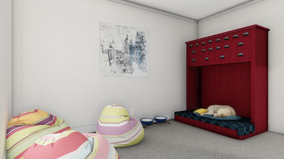 The ROCKET MAN Guest Bedroom. This Manufactured Mobile Home features 3 bedrooms and 2 baths.