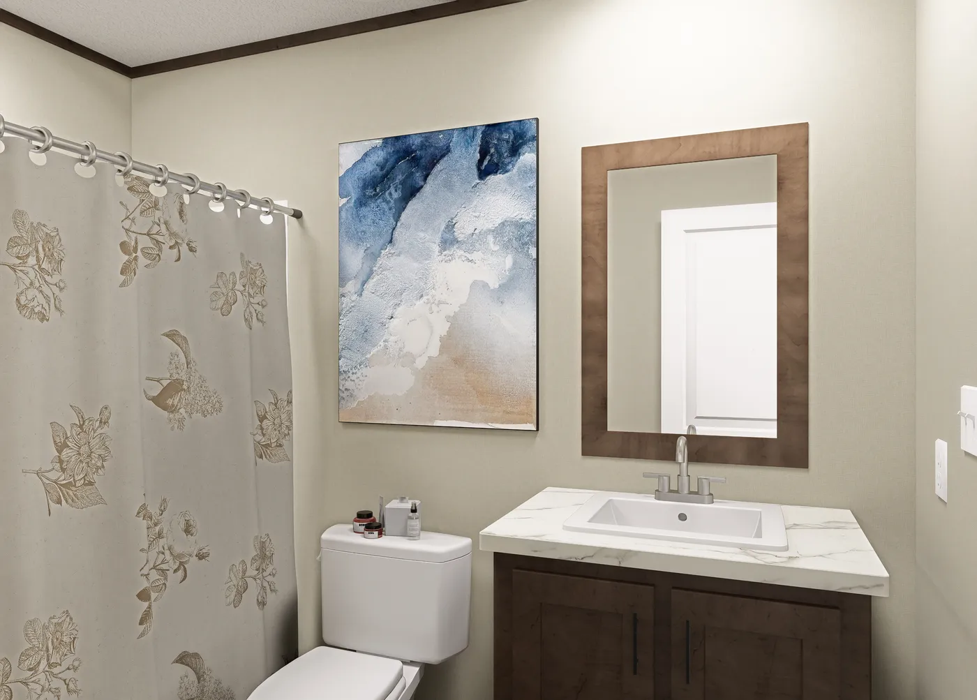 The DESOTO Guest Bathroom. This Manufactured Mobile Home features 3 bedrooms and 2 baths.