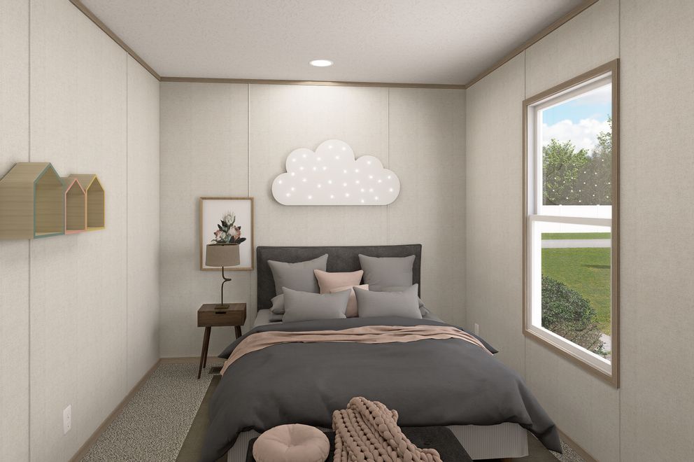 The THE EAGLE 76 Guest Bedroom. This Manufactured Mobile Home features 5 bedrooms and 2 baths.