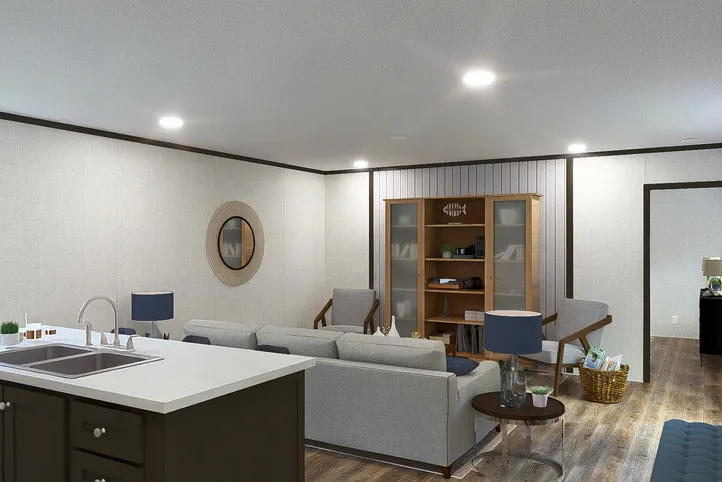 The BALANCE Living Room. This Manufactured Mobile Home features 3 bedrooms and 2 baths.