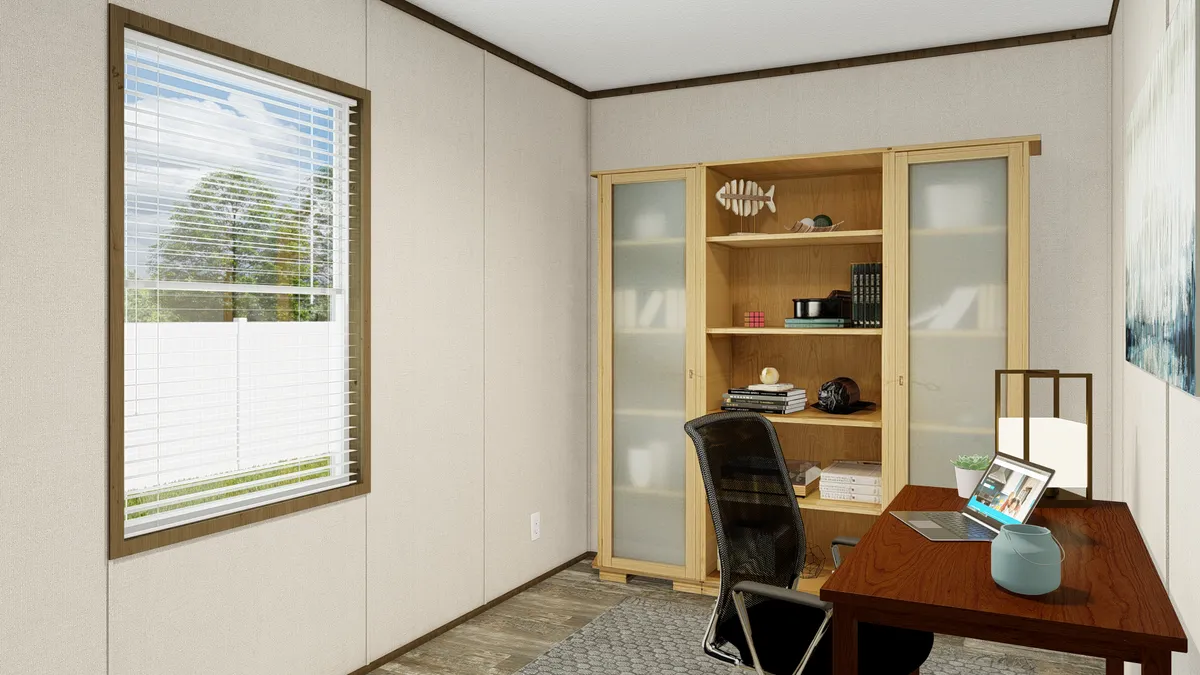 The GRAND LIVING 72A Exterior. This Manufactured Mobile Home features 3 bedrooms and 2 baths.