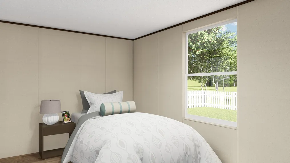 The DELIGHT Bedroom. This Manufactured Mobile Home features 2 bedrooms and 2 baths.