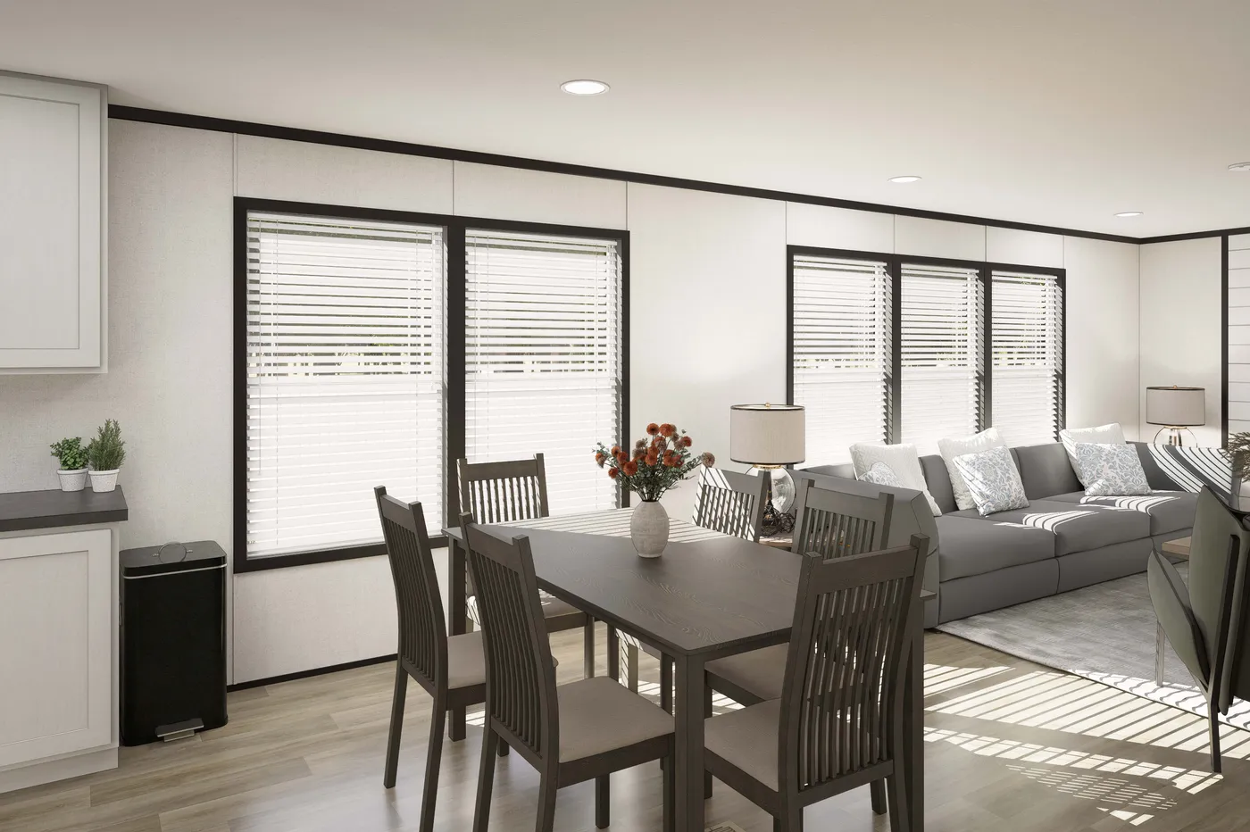 The PLATINUM ANNIVERSARY Dining Area. This Manufactured Mobile Home features 3 bedrooms and 2 baths.