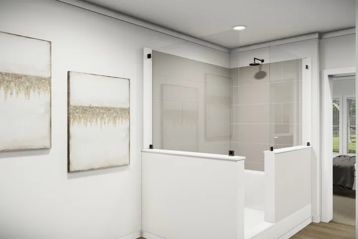 The THE PARKER Primary Bathroom. This Manufactured Mobile Home features 3 bedrooms and 2 baths.