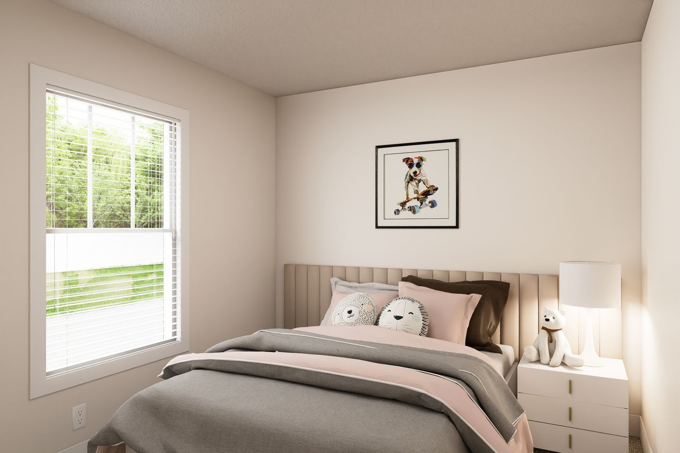 The 5628-MS067-2 HUNTINGTON Bedroom. This Manufactured Mobile Home features 4 bedrooms and 2 baths.