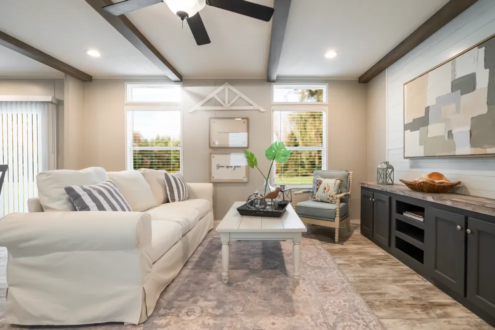 The ANNIVERSARY CHOICE Exterior. This Manufactured Mobile Home features 3 bedrooms and 2 baths.