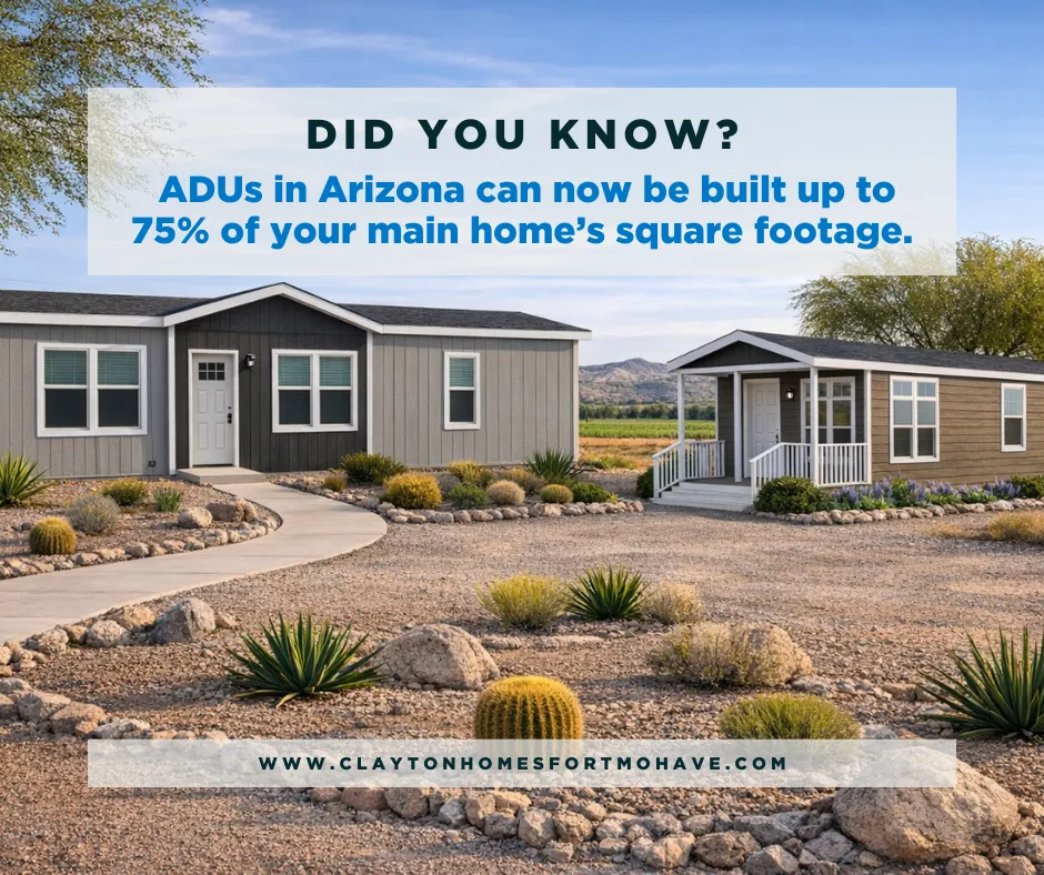 ADU's - Build up to 75% of the main home’s sq ft.