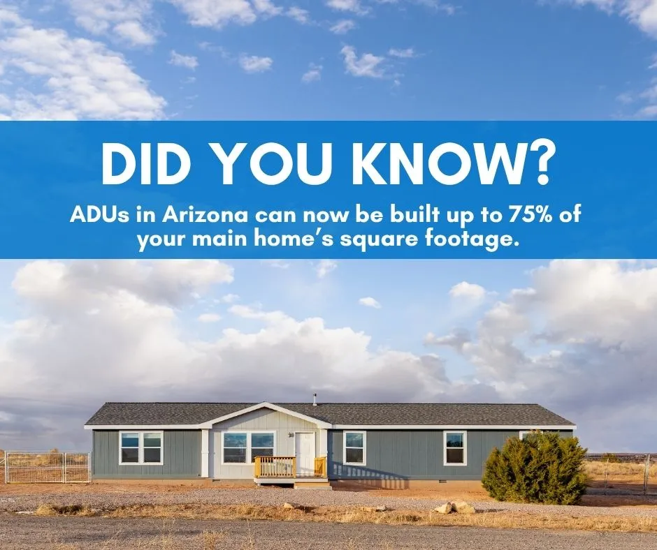 ADU's - Build up to 75% of the main home’s sq ft.