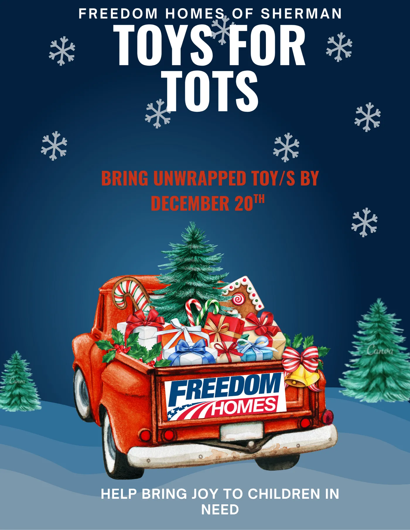 Toys for Tots here at Freedom Homes