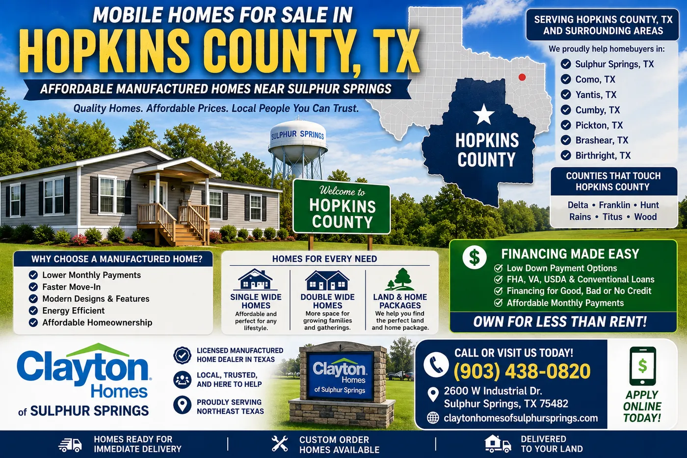 Mobile Homes for Sale in Hopkins County TX 