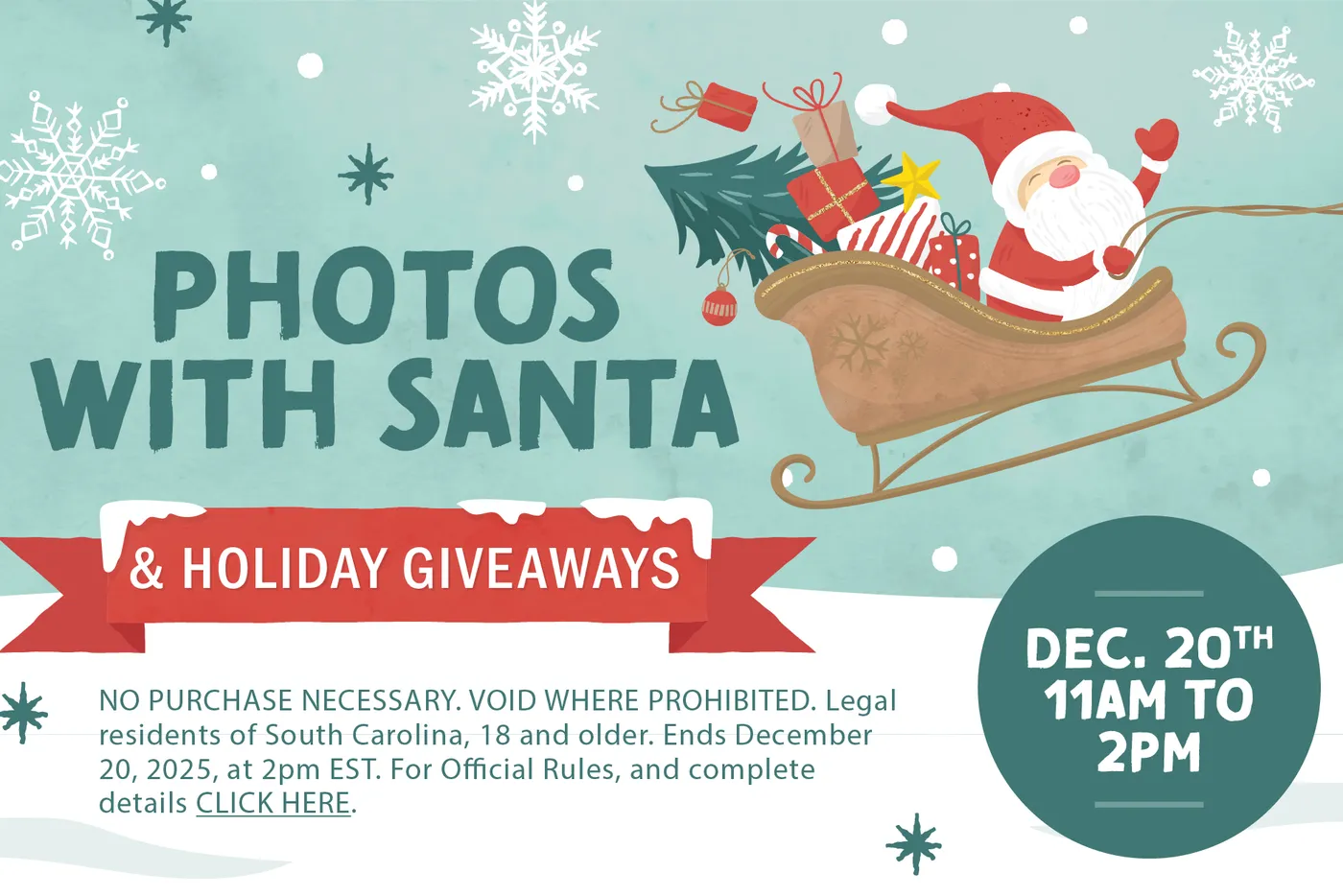 Photos with Santa & Holiday Giveaways