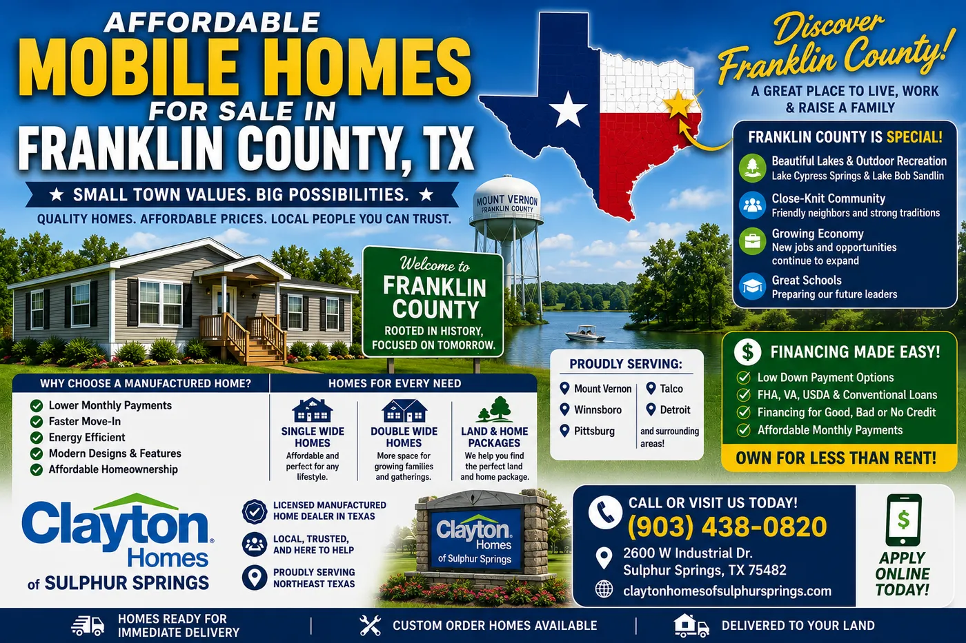 Manufactured Homes for Sale in Franklin County TX