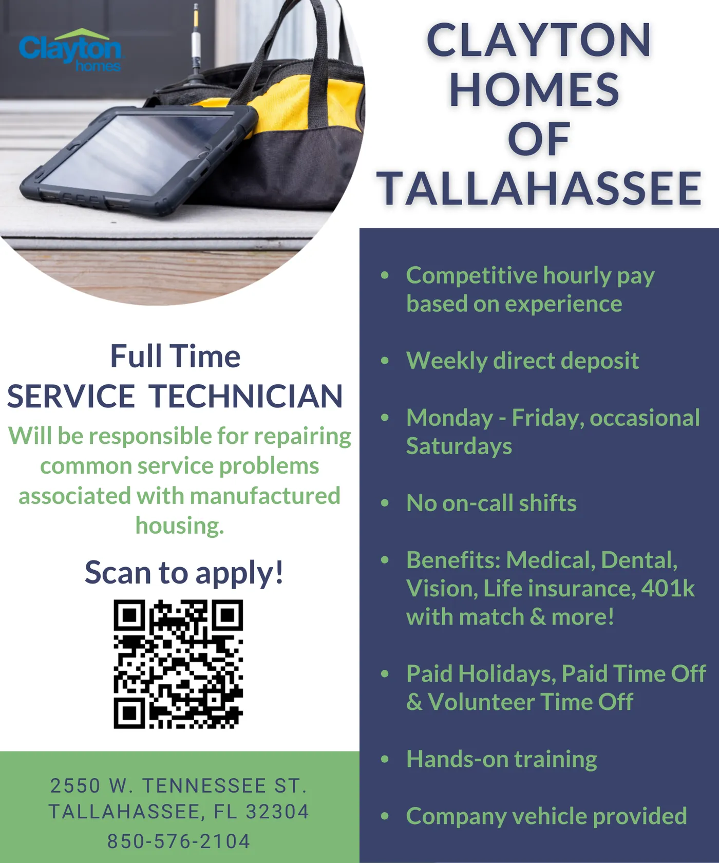 We are looking for a full time Service Tech 