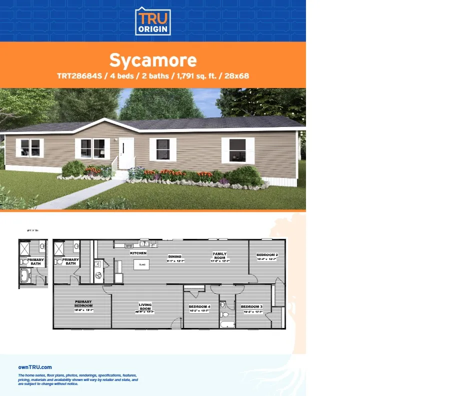 TRU Homes Sycamore – 4 Bed 2 Bath for only $85,900