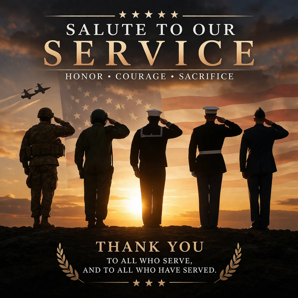 "YOU SERVE — WE SALUTE”