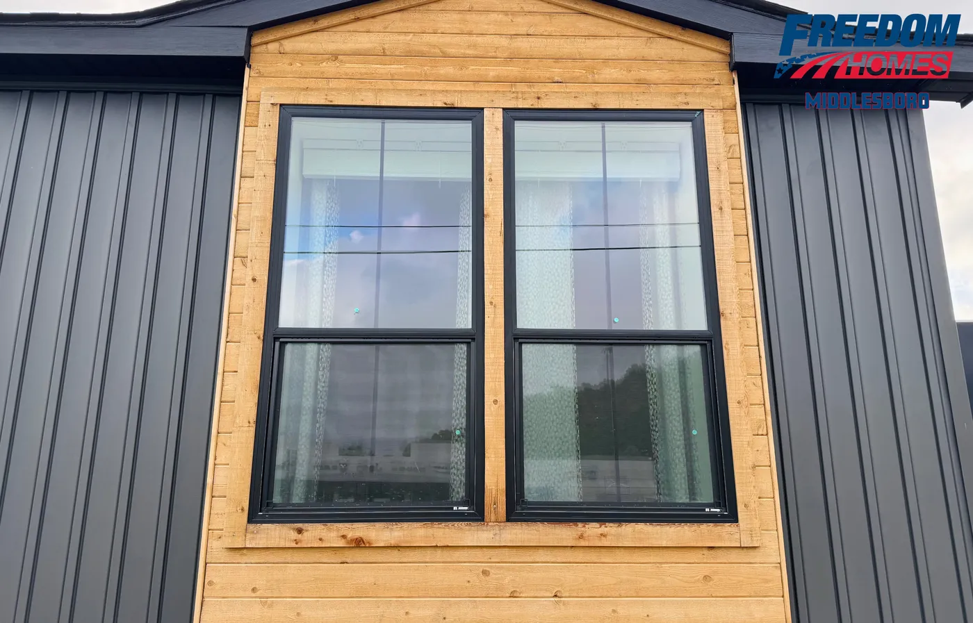 Cedar accent around window - and trim