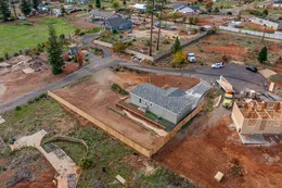 Aerial view of rear fence and yard